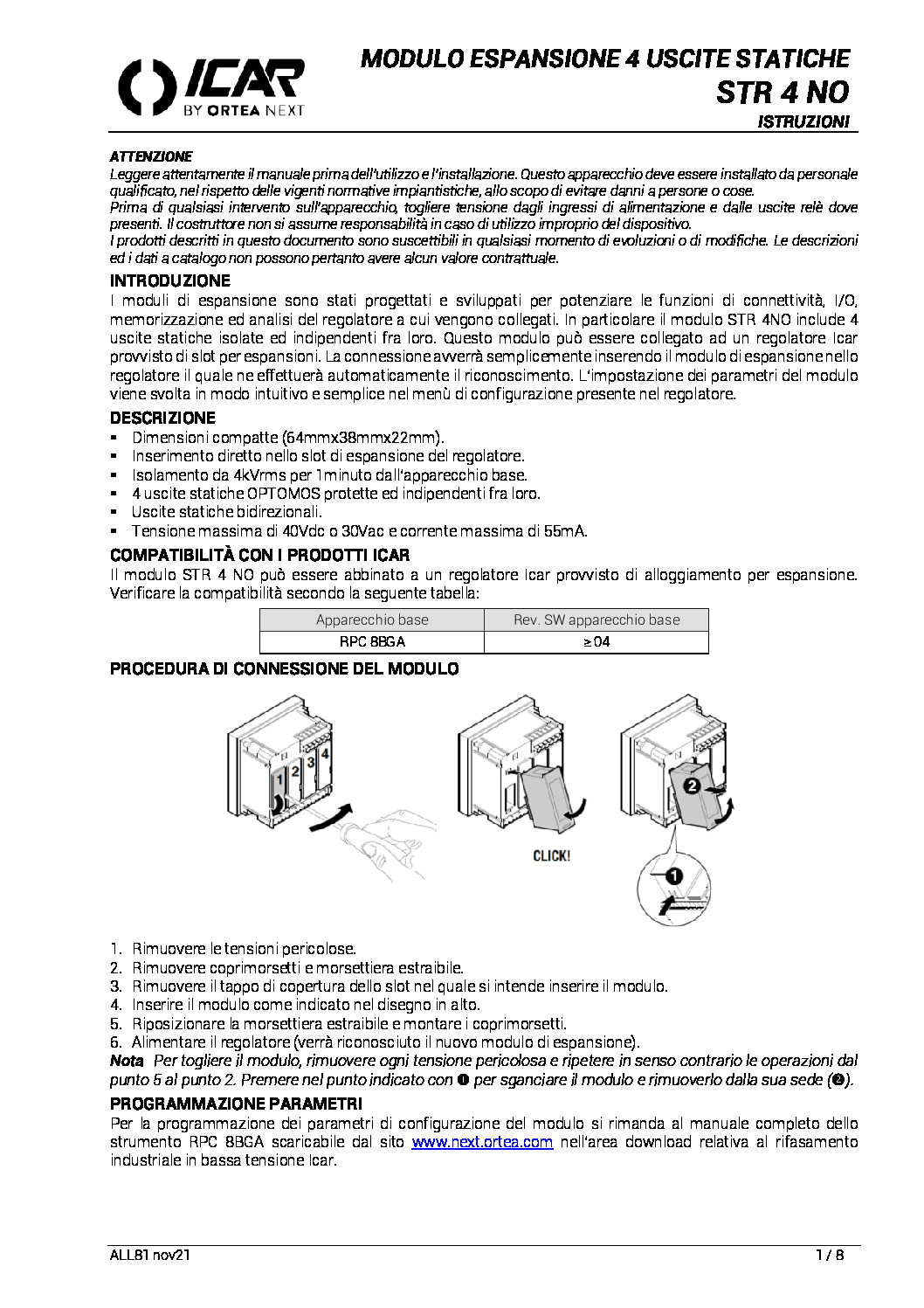 Modulo di espansione 4 uscite statiche STR4NO