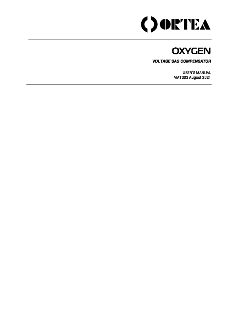 User manual OXYGEN