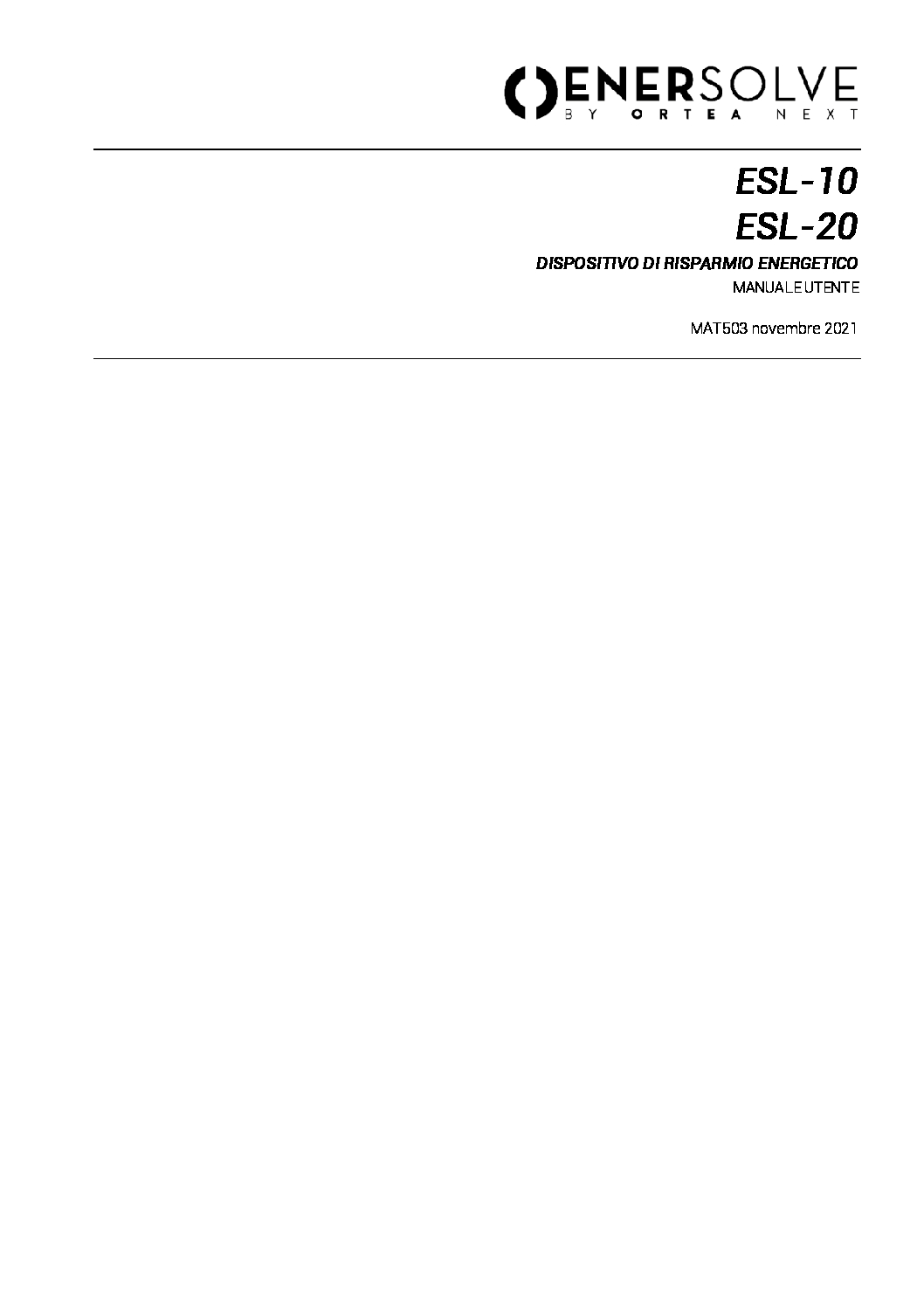 Manuale utente ESL10 - ESL20