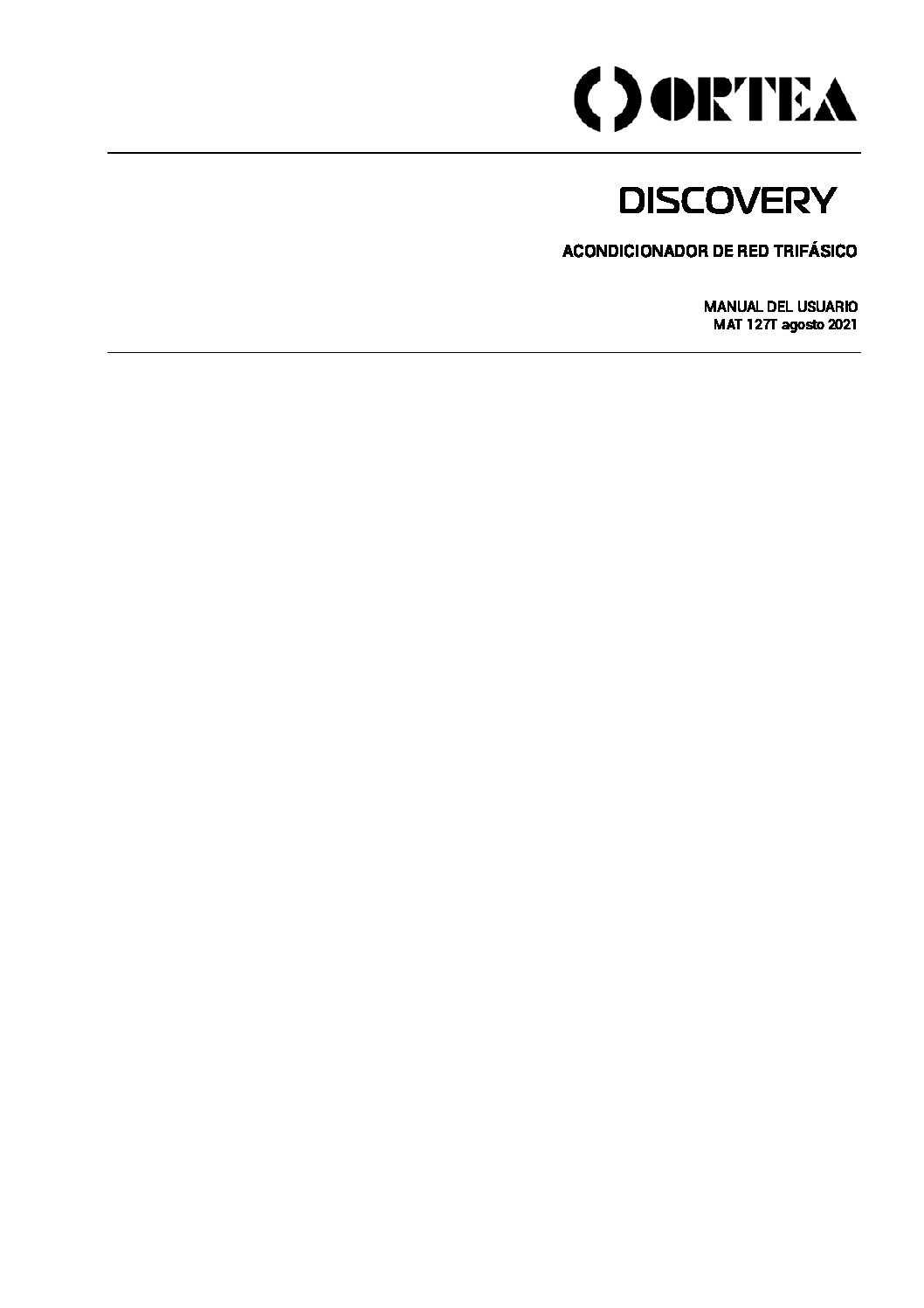 Manual de instrucciones DISCOVERY