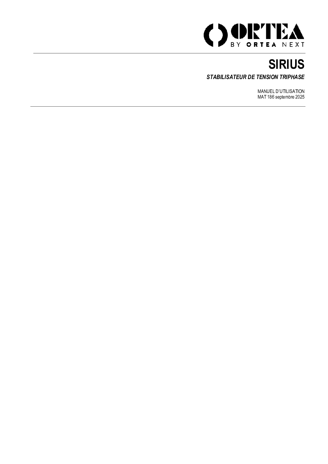 Manuel de l'Utilisateur SIRIUS