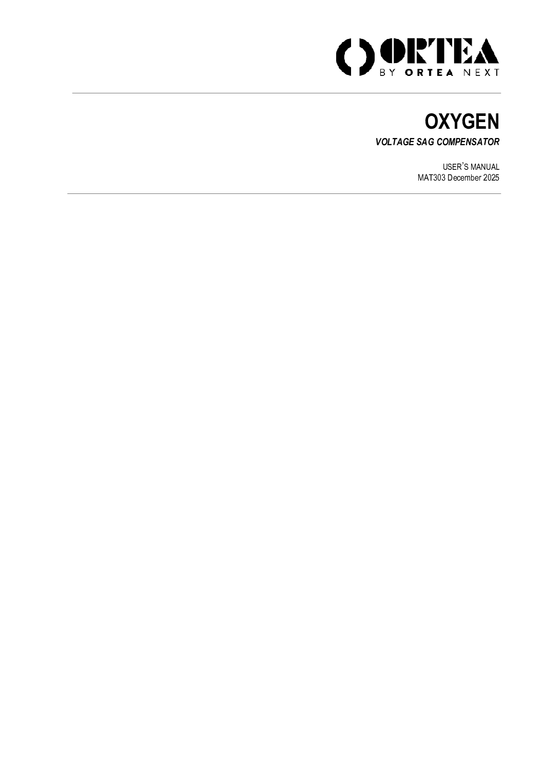 User manual OXYGEN