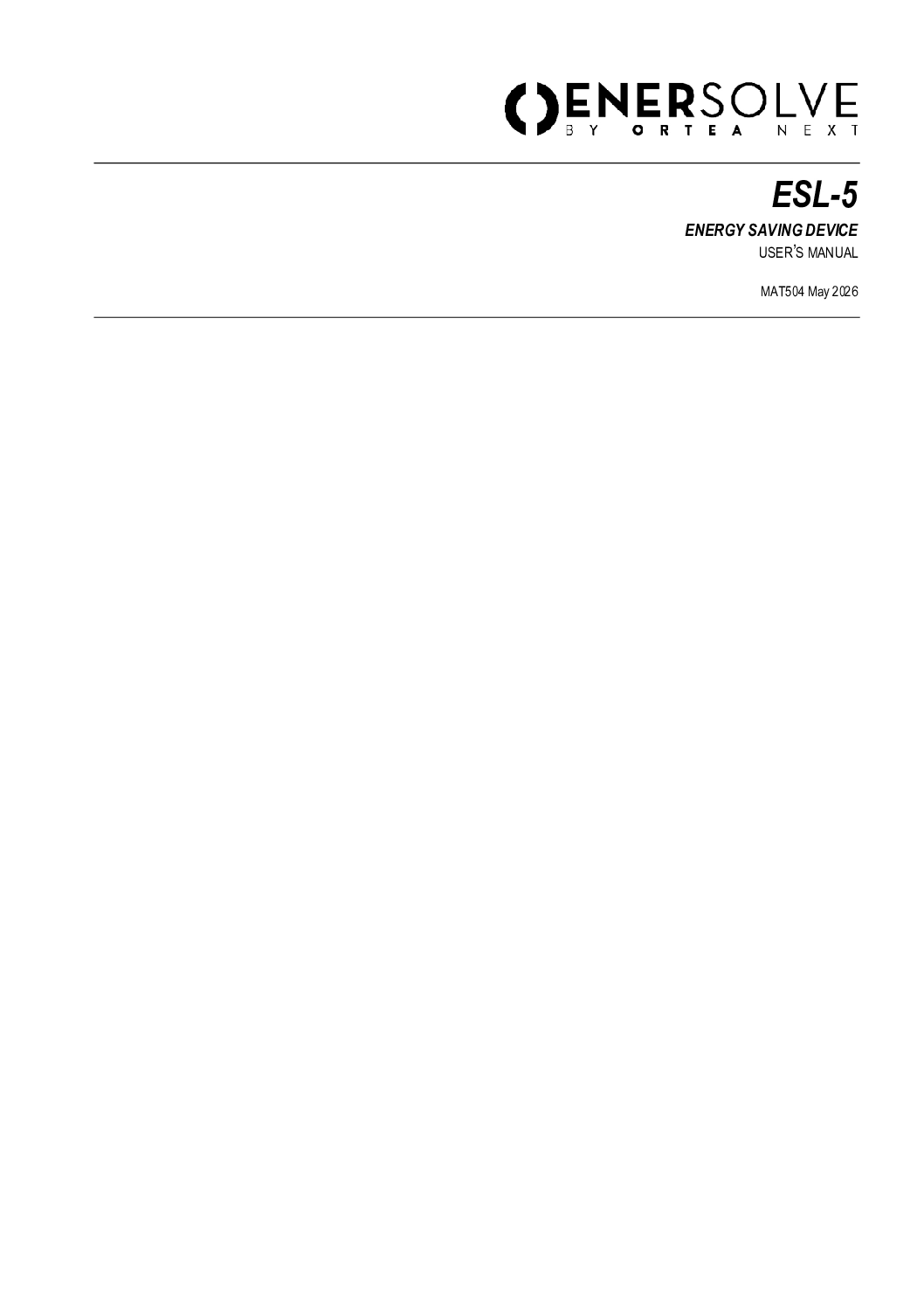 User manual ESL5